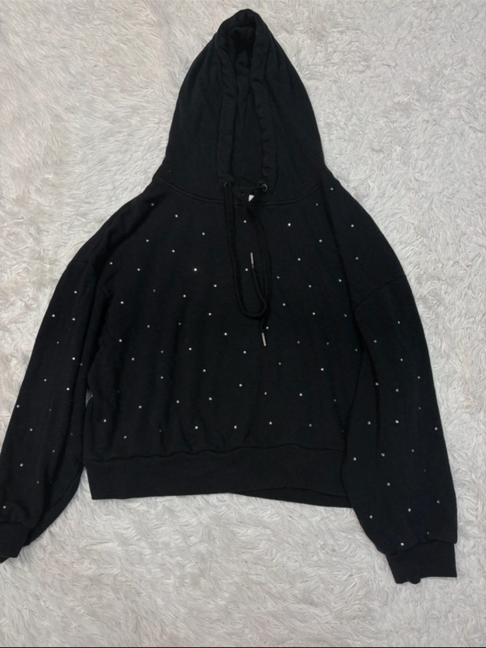 The kooples sport Black Studded Hooded Sweatshirt - Women's Cozy Pullover